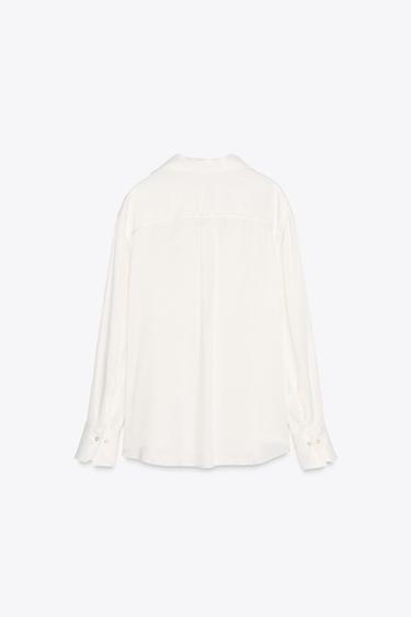 ZW COLLECTION OVERSIZE POCKET SHIRT - Oyster-white by Zara - Image 8