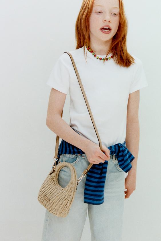 BANDOLERA EFECTO RAFIA - Blanco Crudo de Zara - Imagen 0