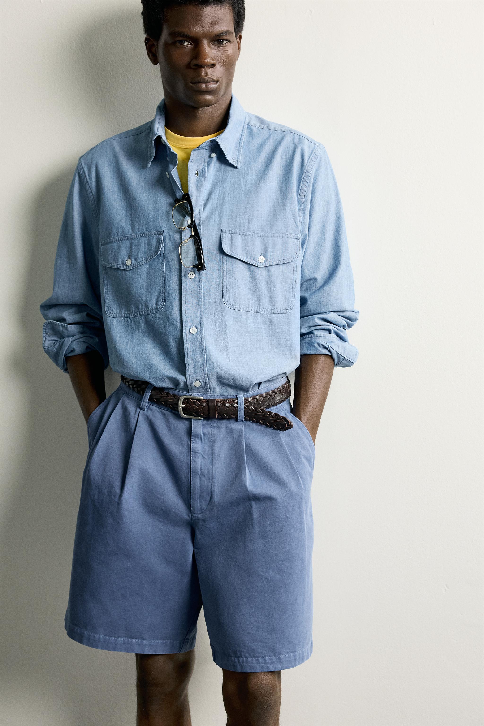 PLEATED REGULAR FIT BERMUDA SHORTS
