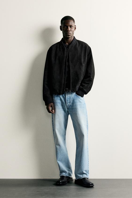 CAZADORA BOMBER EFECTO ANTE - Negro de Zara - Imagen 0