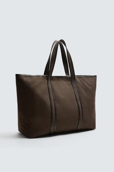 SAC SHOPPER EN TISSU - Marron de Zara - Image 1