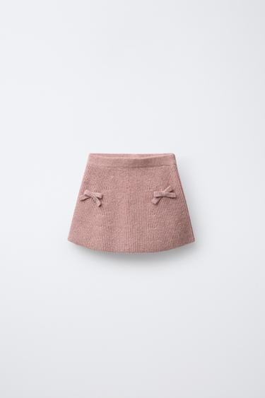 STRICKROCK MIT SCHLEIFEN - Rosa meliert von Zara