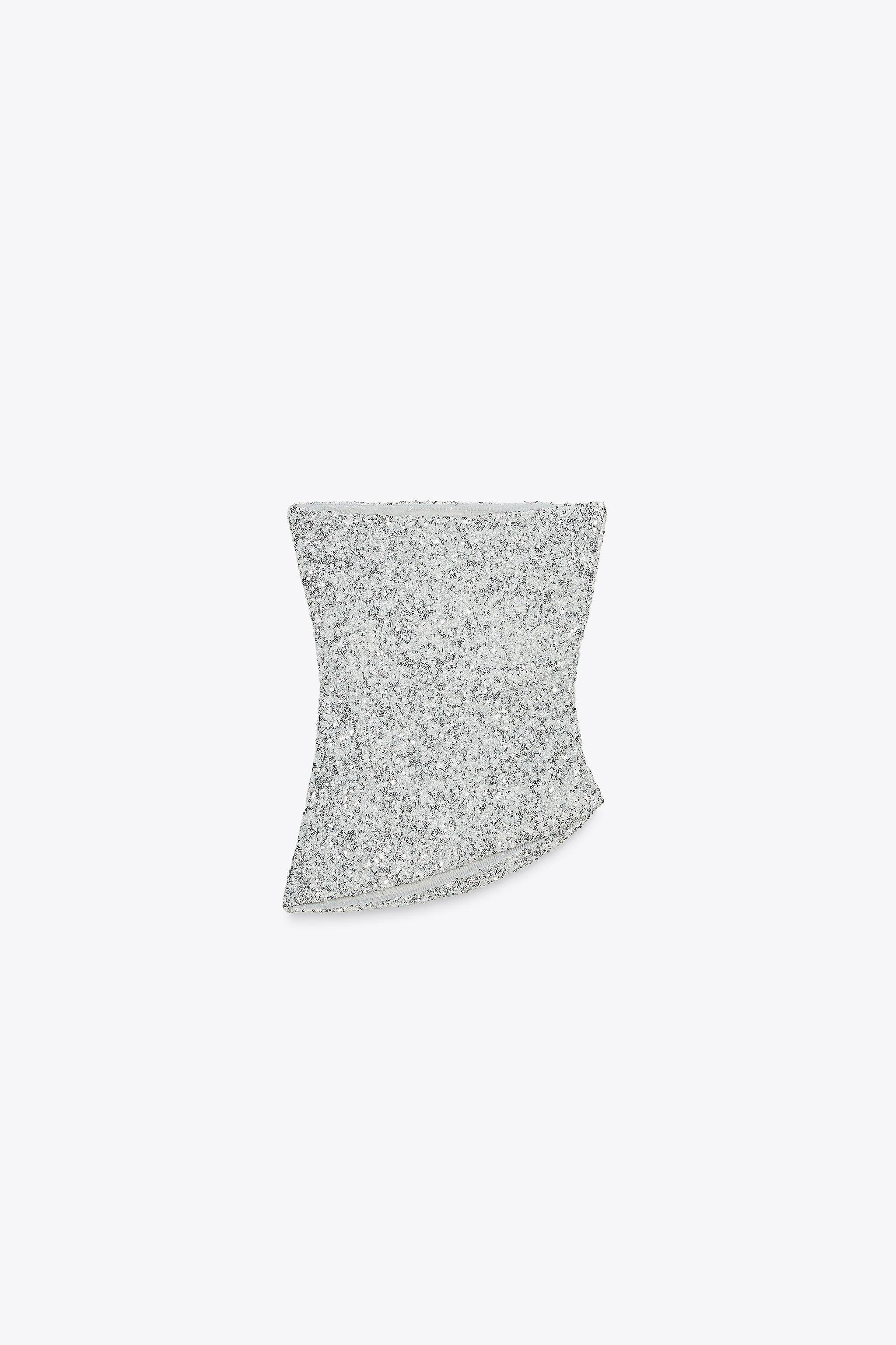 TOP BUSTIER À PAILLETTES