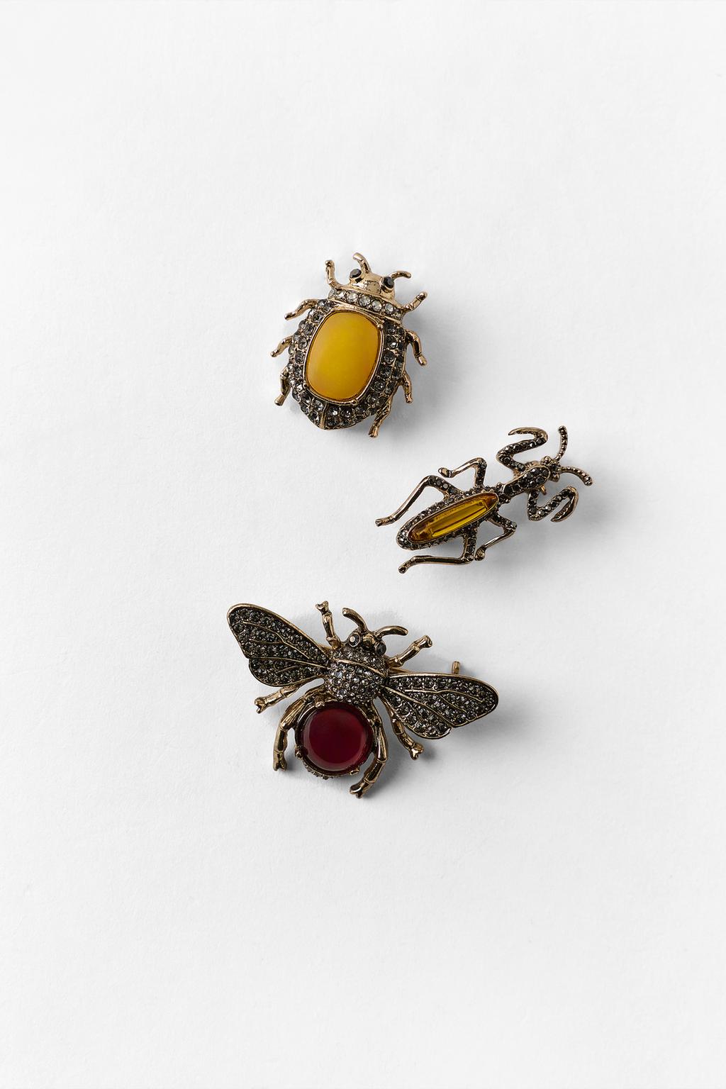 PACK OF 3 INSECT BROOCHES