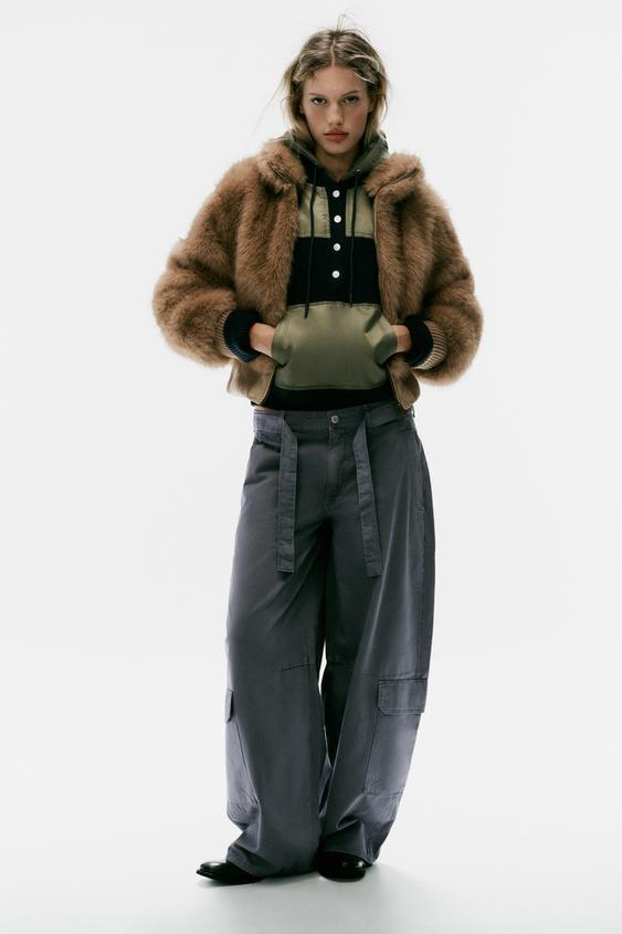 FAUX FUR BOMBER JACKET - Toffee by Zara - Image 0