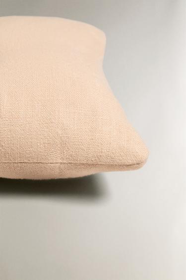 PLAIN CUSHION WITH TOPSTITCHING - Pale pink by Zara - Image 3
