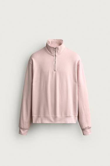 SUDADERA CUELLO CREMALLERA BÁSICA - Rosa de Zara - Imagen 0