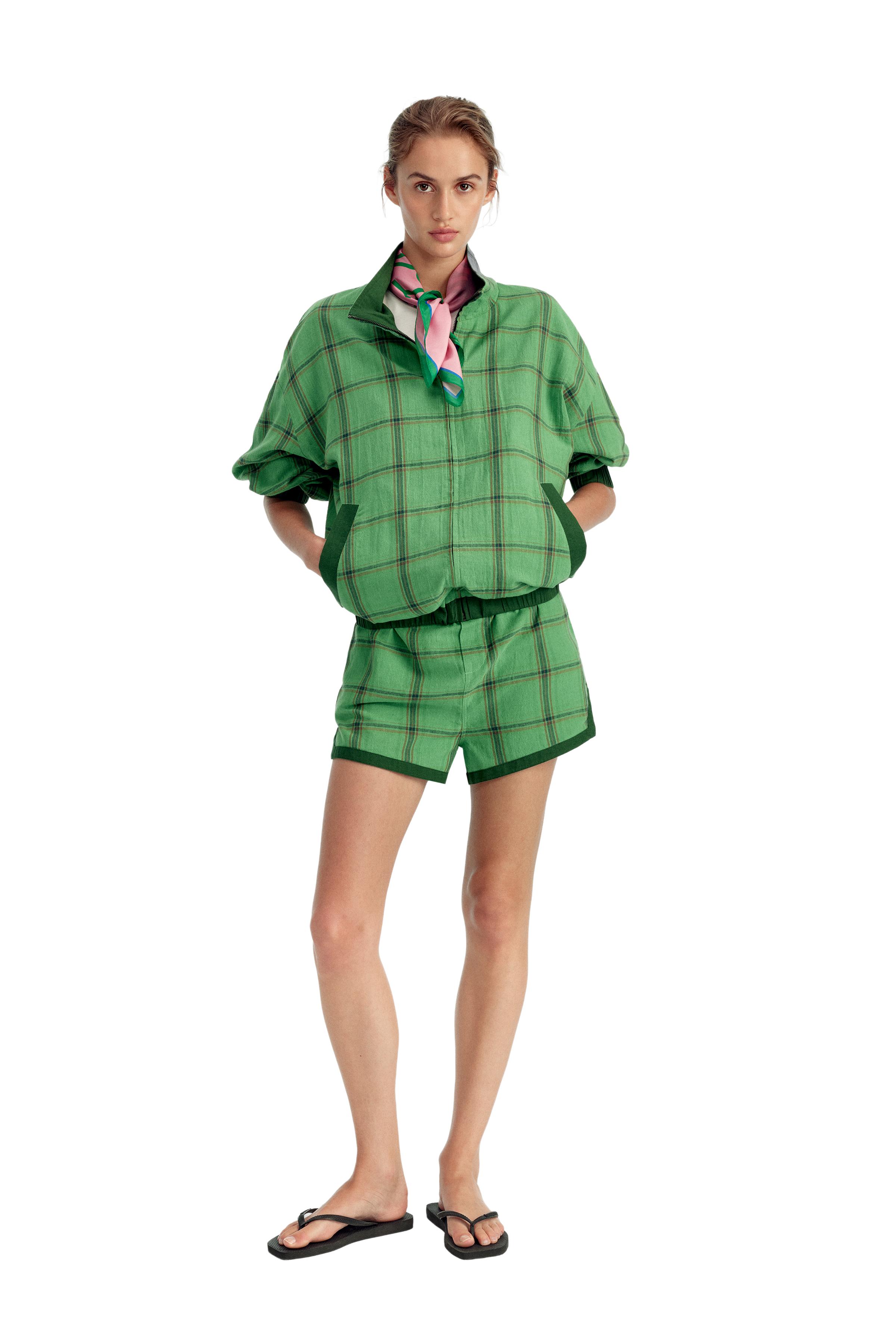 RELAXED FIT CHECKED JACKET
