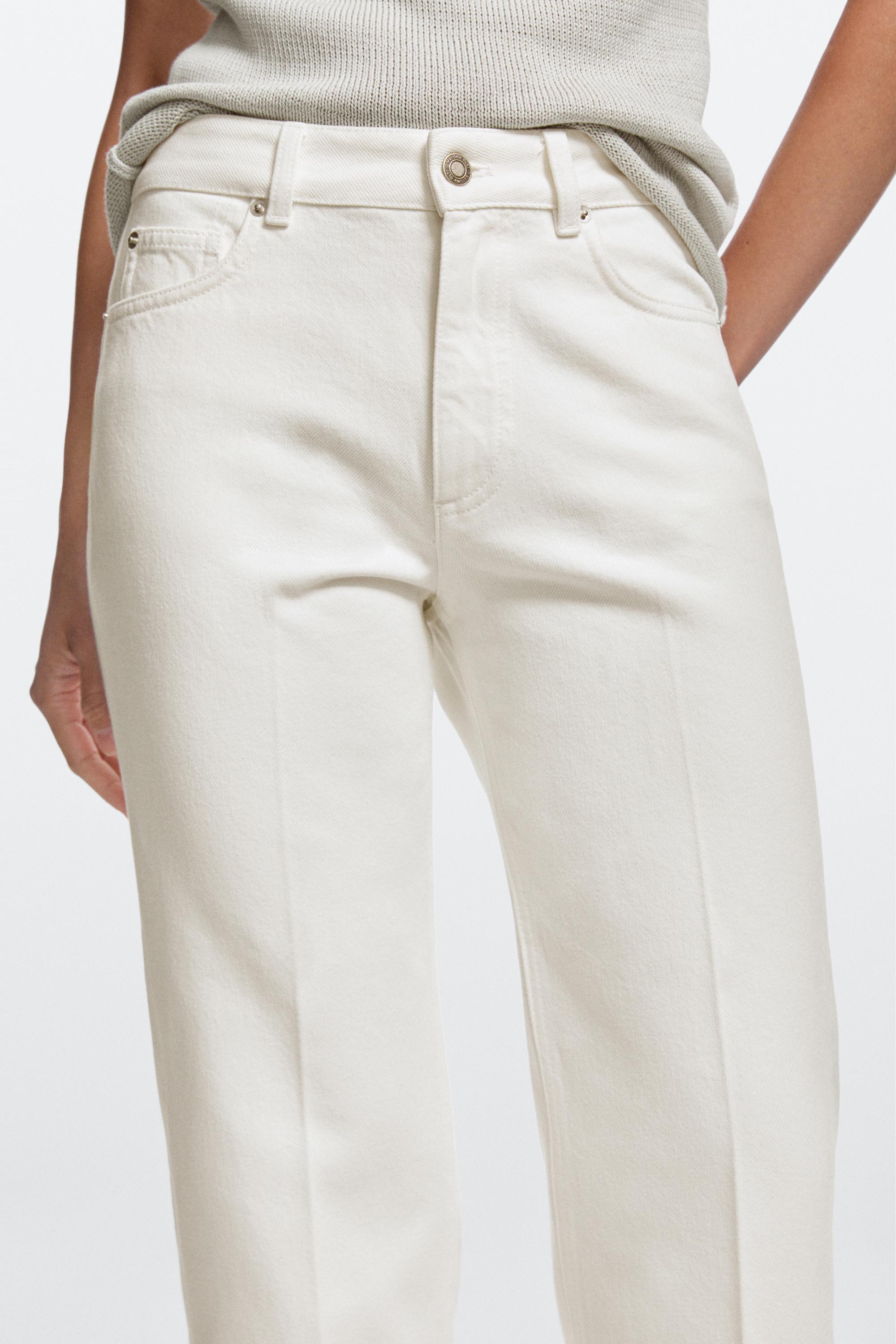 Mid-waist cropped flare fit jeans
