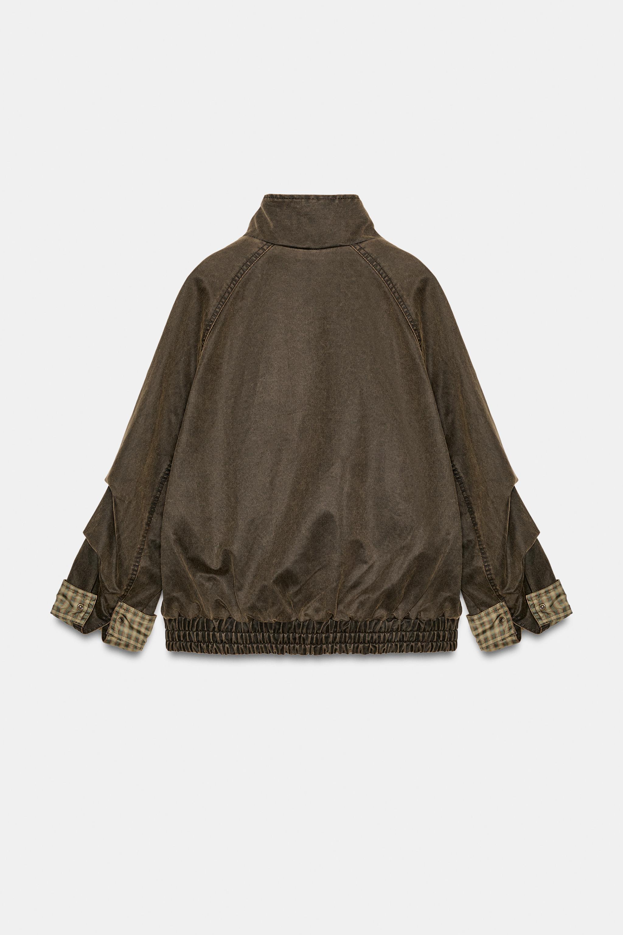 ウォッシュドチェックワックスフィニッシュジャケット - ダーク