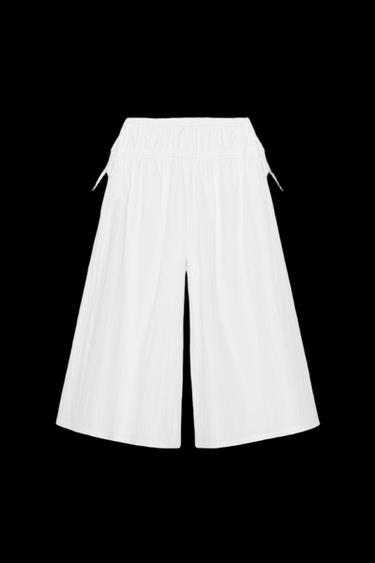 Zara RUFFLED CULOTTES - White - Image 0