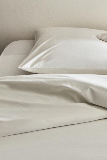 PERCALE DUVET COVER (300 THREAD COUNT) - Ecru by Zara