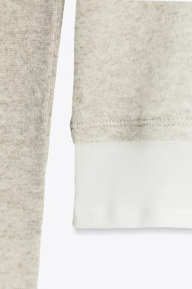 DOUBLE EFFECT T-SHIRT - Beige marl by Zara - Image 6