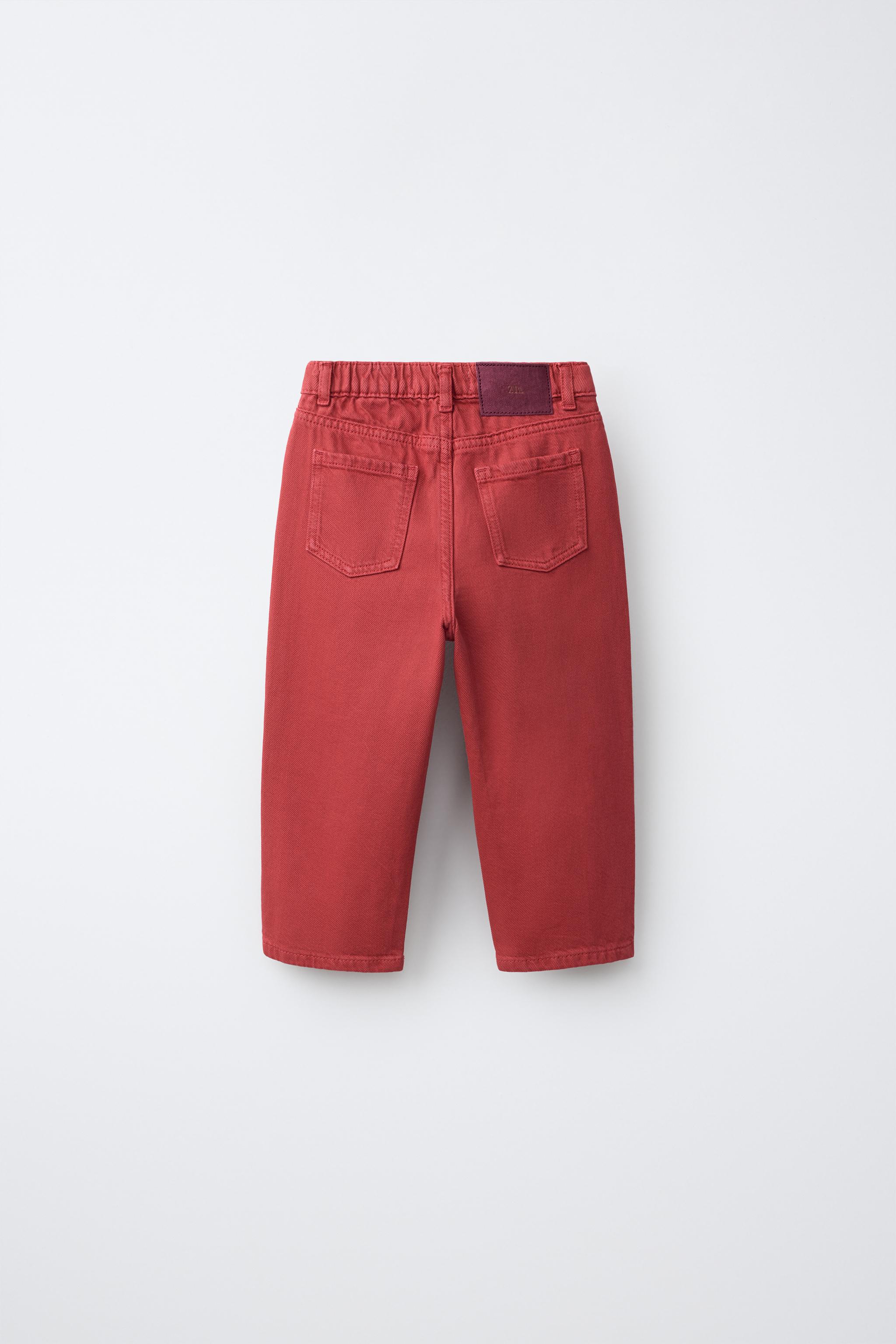 STRAIGHT LEG JEANS — Red