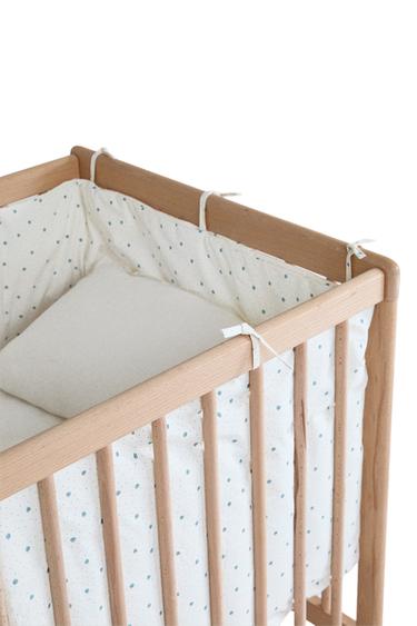 LEAF PRINT COTTON BABY COT BUMPER COVER - Ecru by Zara