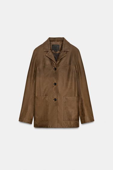 VESTE EN CUIR ZW COLLECTION LIMITED EDITION - Marron de Zara - Image 8