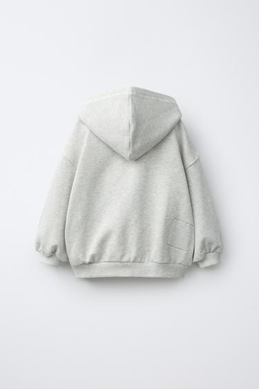 LEON'S BAGELS EMBROIDERED ZIP-UP HOODIE — Gray marl 2