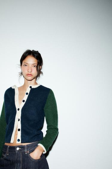 GILET EN MAILLE COLOR BLOCK - unique de Zara - Image 3