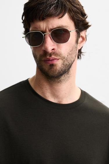 SUPIMA ® COTTON REGULAR FIT T-SHIRT - Dark brown by Zara - Image 4
