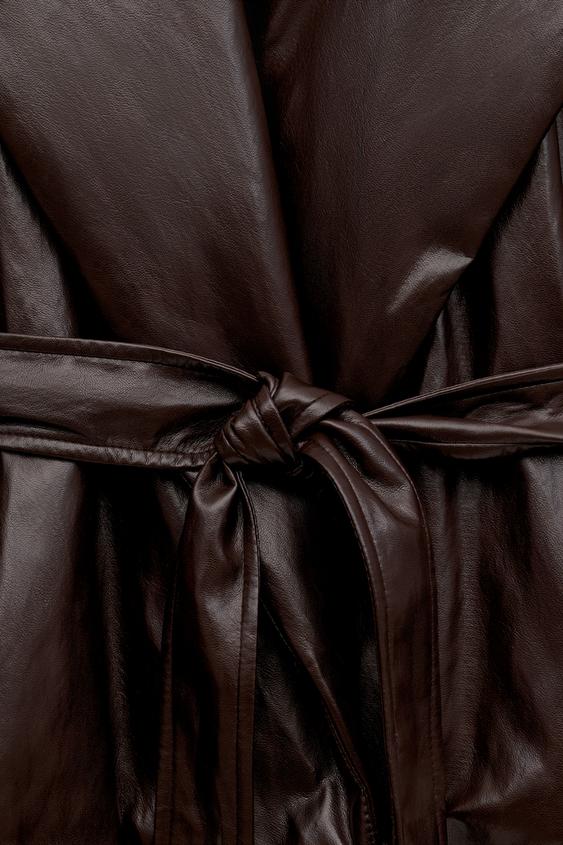 VESTE REMBOURRÉE MATIÈRE SYNTHÉTIQUE ZW COLLECTION - Bordeaux foncé de Zara - Image 7