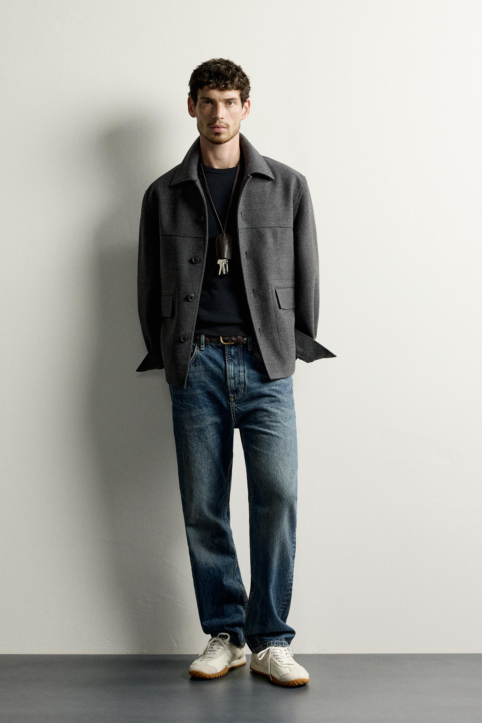 MANTEAU REGULAR FIT EN DRAP DE LAINE