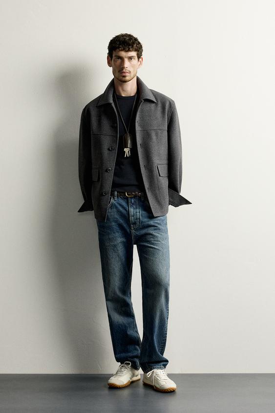 Zara REGULAR FIT WOOL EFFECT PARKA - Dark gray - Image 0