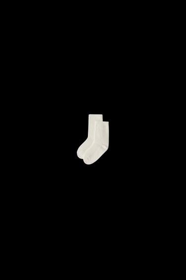 COTTON SILK KNIT SOCKS - Ecru by Zara - Image 0