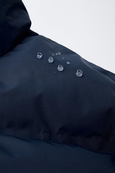 WATER-REPELLENT LABELLED PADDED COAT - Navy blue by Zara - Image 8
