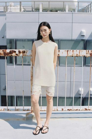 CONTRAST KNIT DRESS - Ecru by Zara