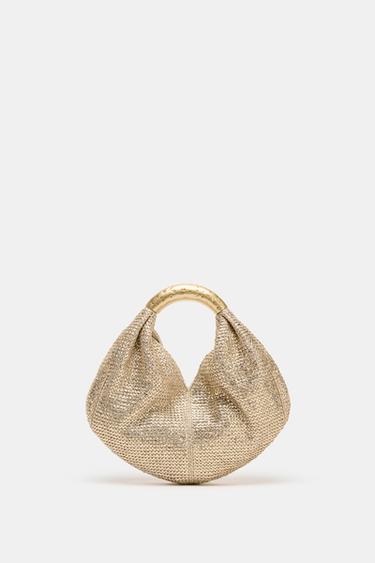 METAL HANDLE HANDBAG - Golden by Zara - Image 0