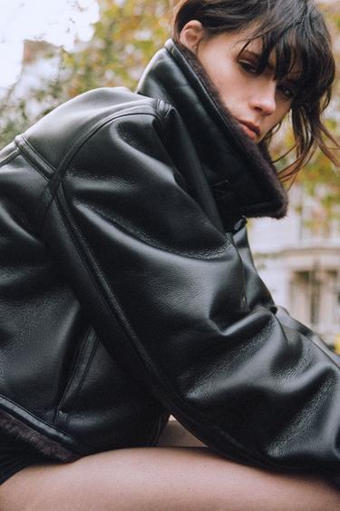 Zara DOUBLE FACED JACKET - Black