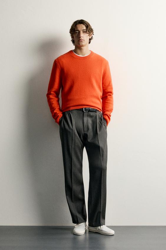 SUÉTER REGULAR FIT MEZCLA LANA - Naranja de Zara - Imagen 0