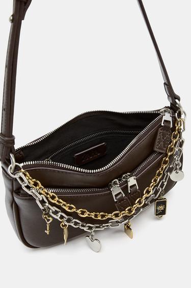 MINI CROSSBODY BAG WITH CHARM DETAIL - Brown by Zara - Image 7