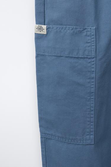 CANVAS TROUSERS WITH POCKETS - Light blue by Zara - Image 3