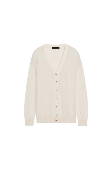 CHAQUETA 100% LANA ESCOTE PICO - Crudo de Zara