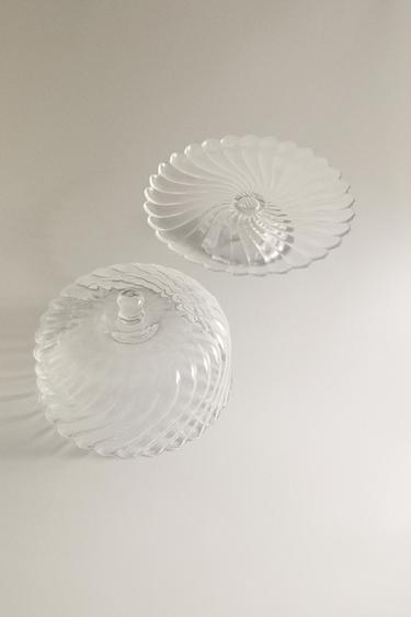 STRIPED GLASS CAKE STAND - Transparent by Zara - Image 1