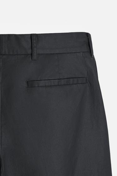WAXED CHINO TROUSERS - Black by Zara - Image 8