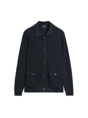 Zara Cotton knit cardigan with pockets - Navy blue