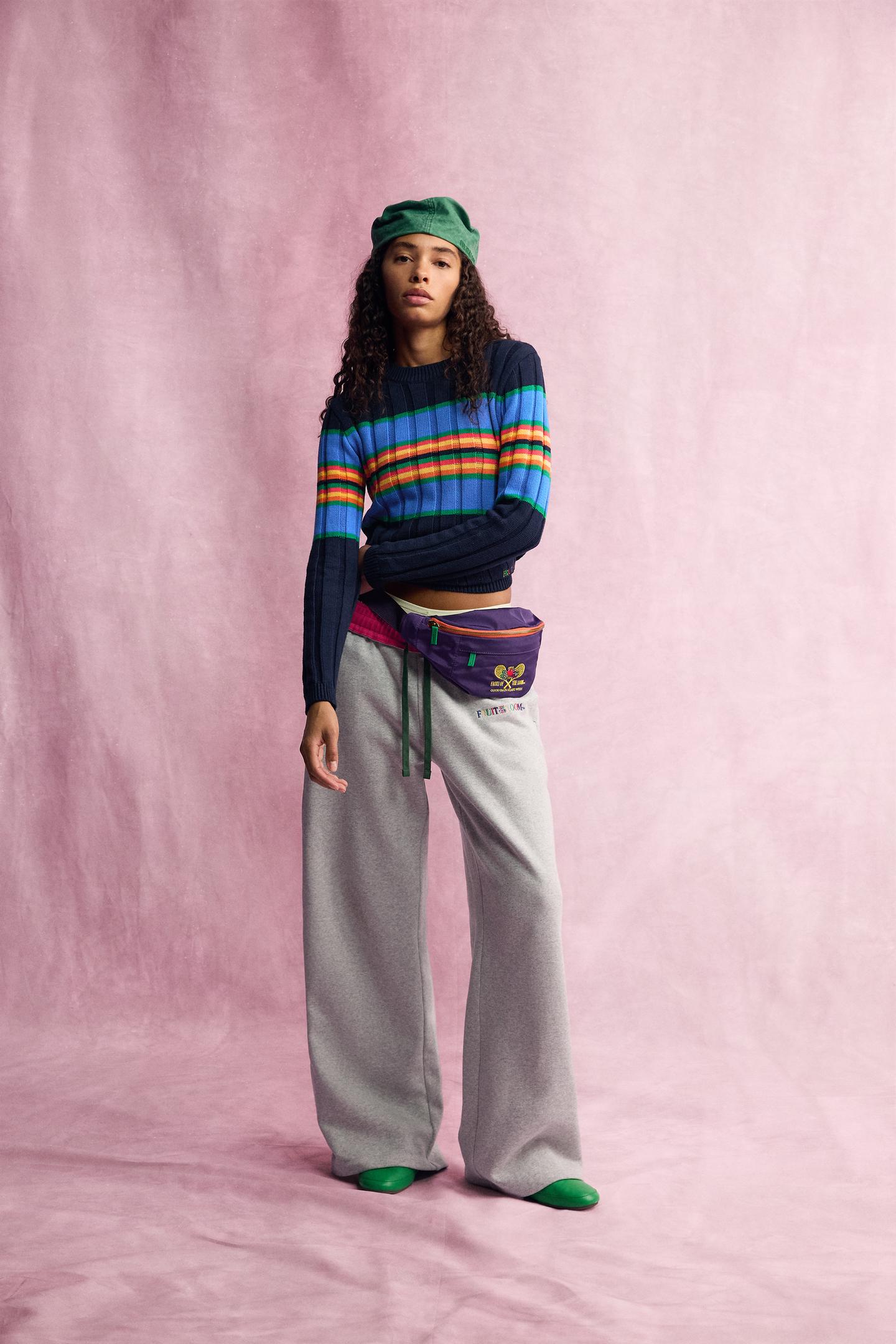Женская сумка Zara Fruit OF the Loom™ Embroidered Mixed-Material Belt, цвет: Фиолетовый — фото 1