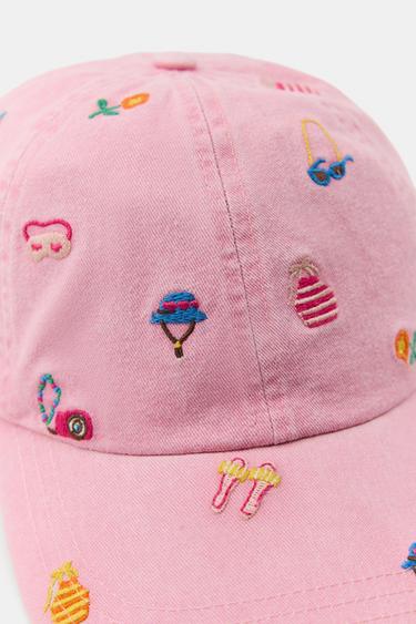 CASQUETTE 100% COTON BRODERIES CONTRASTÉES - Rose de Zara - Image 2