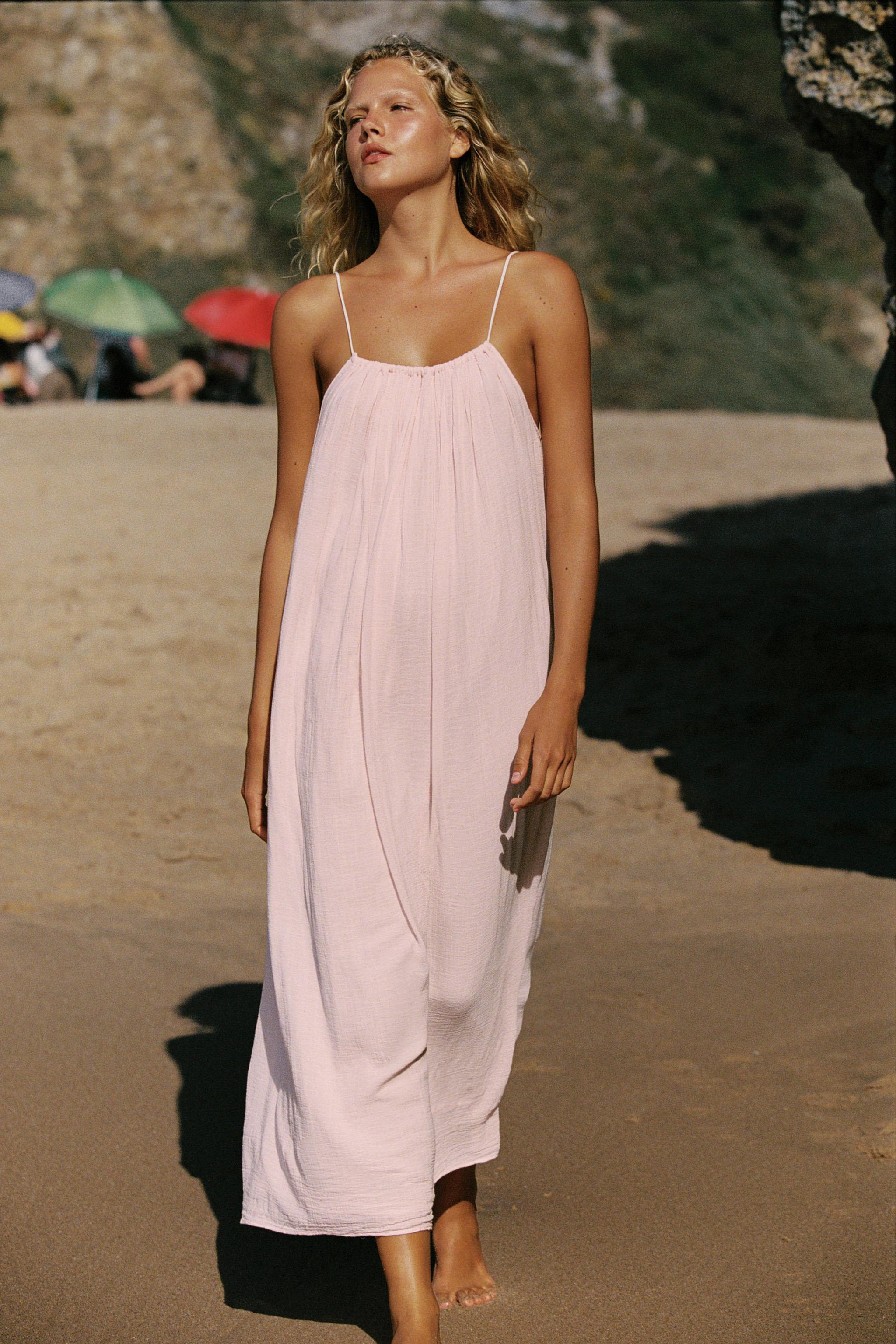 Женские платья Zara VOLUMINOUS GAUZE MIDI DRESS — фото 3