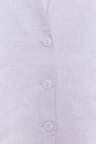 GILET BOUTONS ET LIN - Lilas de Zara - Image 5