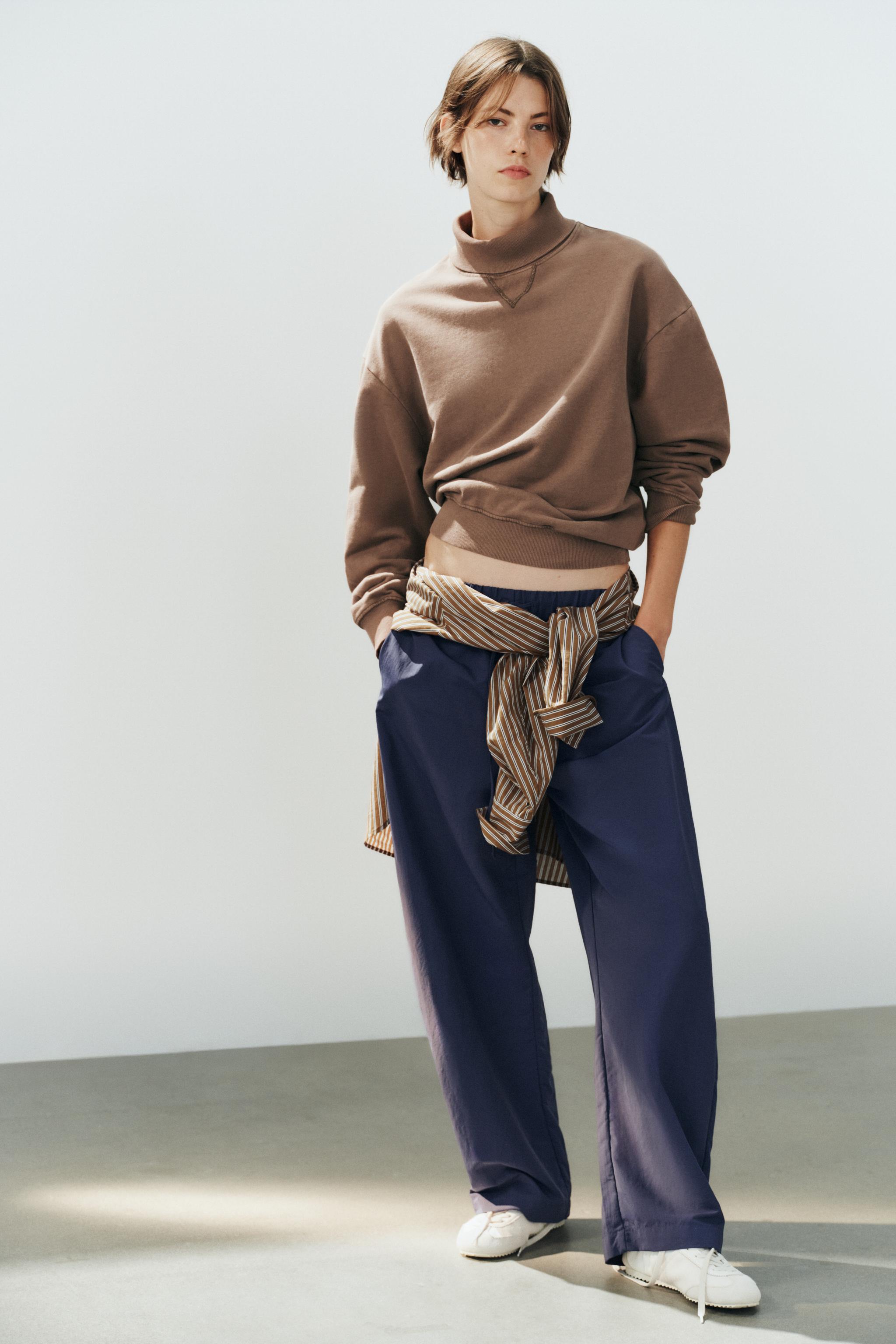Женские худи Zara WASHED EFFECT MOCK NECK SWEATSHIRT — фото 3
