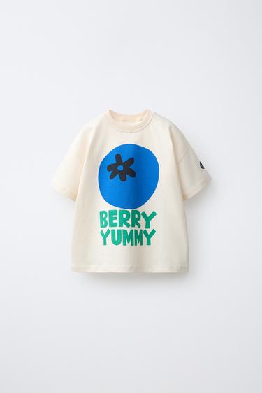 T-SHIRT À IMPRIMÉ FRUITS - Blanc cassé de Zara