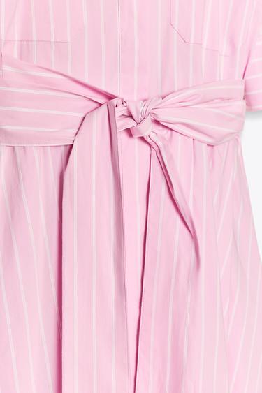 ROBE CHEMISE EN POPELINE ZW COLLECTION - Rose de Zara - Image 7