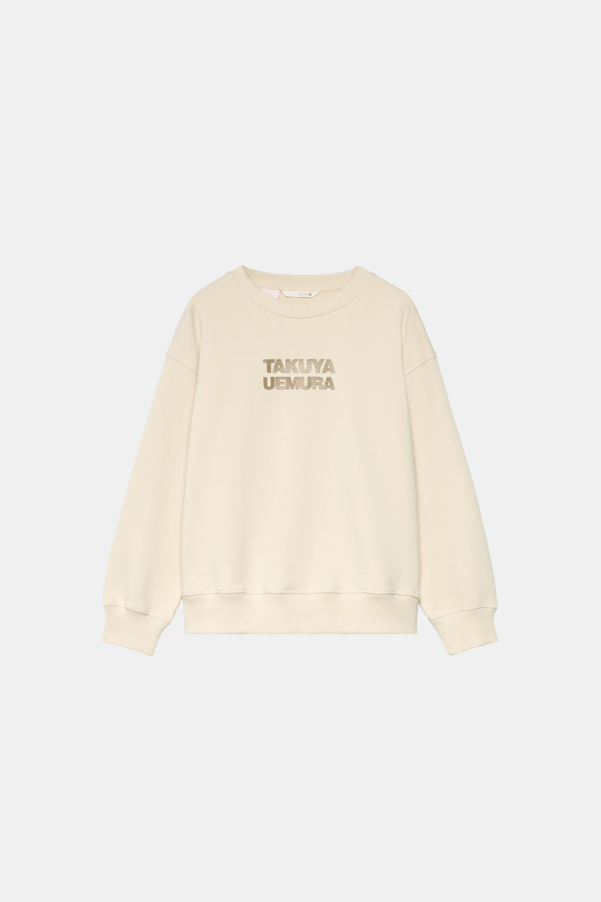 SAKURA レリーフテキストスウェットシャツ - エクリュ | ZARA Japan / 日本