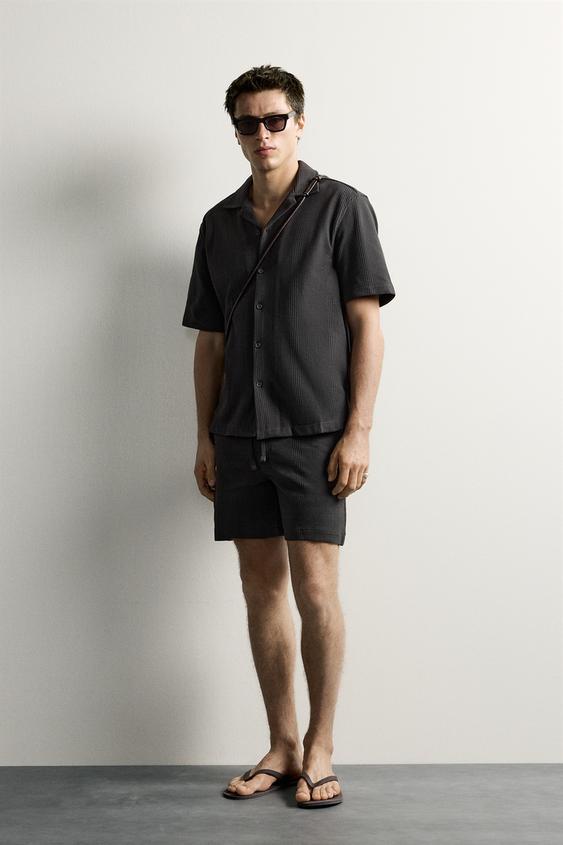 CAMISA REGULAR FIT ESTRUCTURA - Carbón de Zara - Imagen 0
