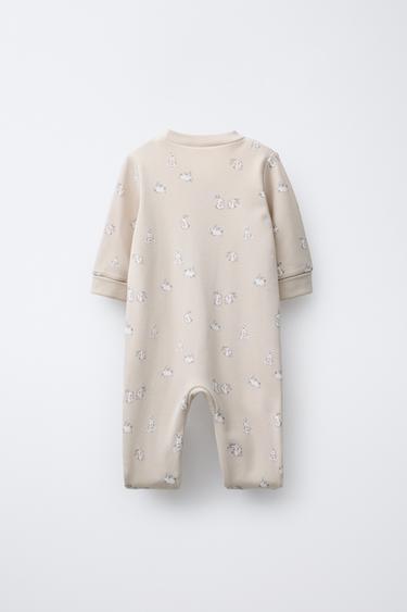 LOT DE DEUX PYJAMAS ENTIERS LAPINS PIEDS CONVERTIBLES - Beige de Zara - Image 2