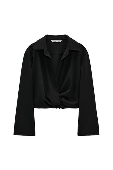 PLEATED CROPPED SHIRT