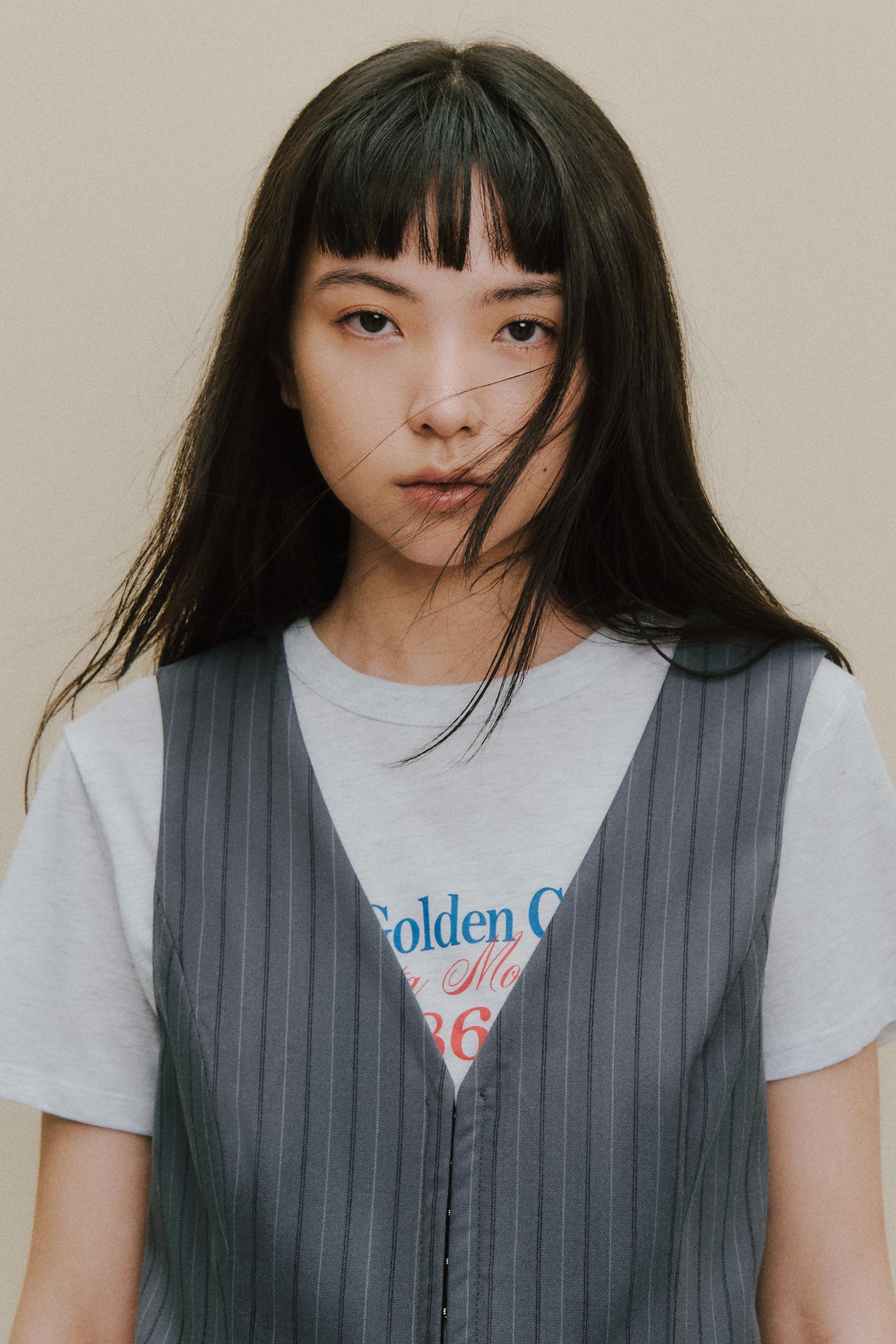 ピンストライプ柄ベストトップ - ブルー/グレー | ZARA Japan / 日本